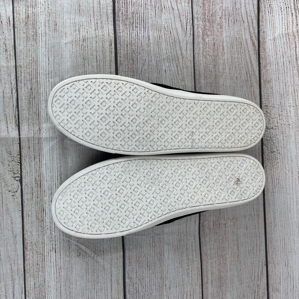 Tory Burch Jesse Slip On Womens Sz 11M Sneakers Black Suede Gold Logo - Picture 8 of 10